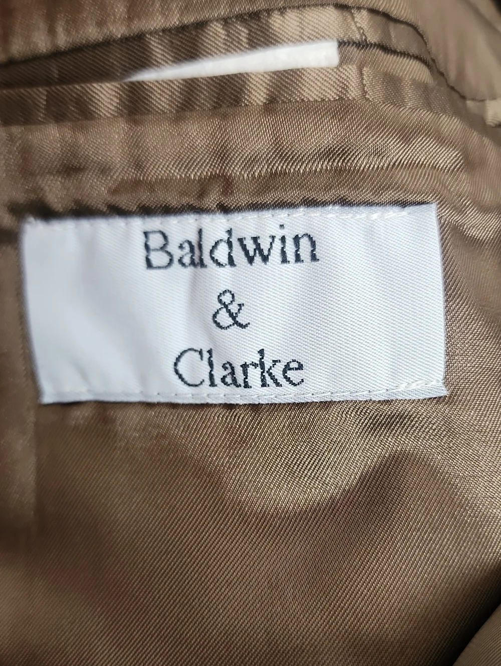 Baldwin & Clarke Pure New Wool Vintage Classic Lined Olive/Tan Blazer Jacket